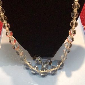 Crystal necklace and earring set